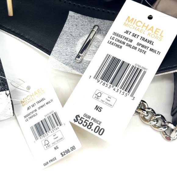 Michael Kors Jet Set Travel Chain Shoulder Bag & Trifold Wallet Matching Set - Picture 13 of 13